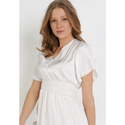 Biała Sukienka Daphniphe S/M Born2be Odzież
