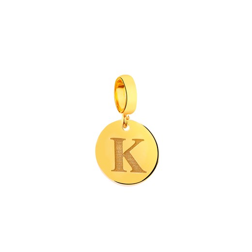 Złota zawieszka beads - litera K  APART