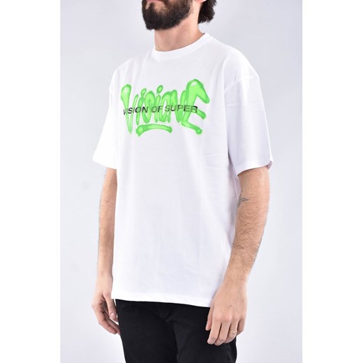 T-shirt męski Vision Of Super z napisem z krótkimi rękawami 