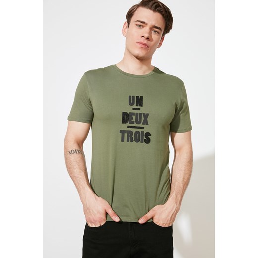 Trendyol Khaki Men's Slim Fit Printed Short Sleeve T-Shirt Trendyol S Factcool