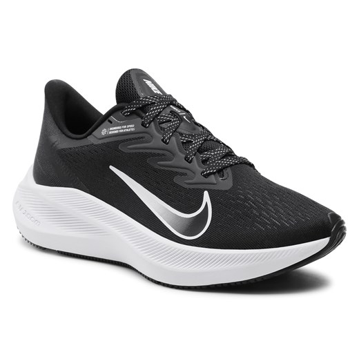 Nike buty sportowe damskie zoom czarne sznurowane na płaskiej podeszwie 