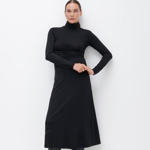 Reserved - PREMIUM Sukienka z golfem z Tencel™ Lyocellu - Czarny Reserved XS Reserved