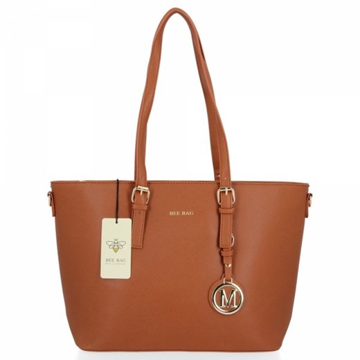 Shopper bag brązowa Bee Bag duża matowa na ramię