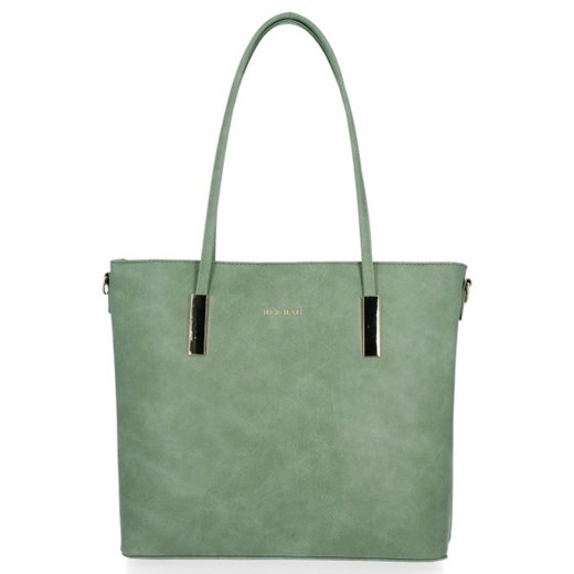 Shopper bag zielona Bee Bag ze skóry ekologicznej bez dodatków 