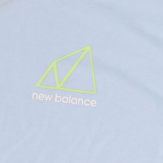 Bluzka damska New Balance niebieska z okrągłym dekoltem z krótkim rękawem wiosenna 