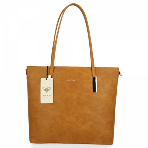 Shopper bag Bee Bag na ramię bez dodatków ze skóry ekologicznej duża elegancka 
