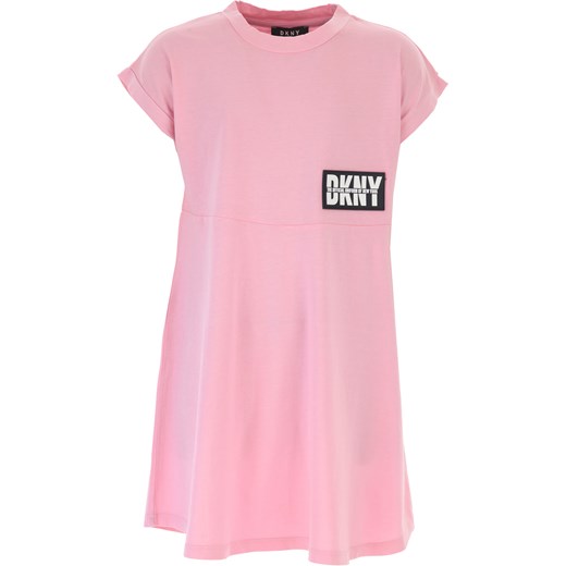 DKNY Sukienka dla Dziewczynek, różowy, Bawełna, 2021, 10Y 12Y 14Y 16Y 10Y RAFFAELLO NETWORK