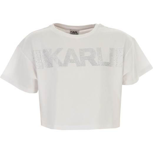 Karl Lagerfeld Koszulka Dziecięca dla Dziewczynek, biały, Bawełna, 2021, 10Y 12Y 14Y 2Y 4Y 8Y Karl Lagerfeld 10Y RAFFAELLO NETWORK