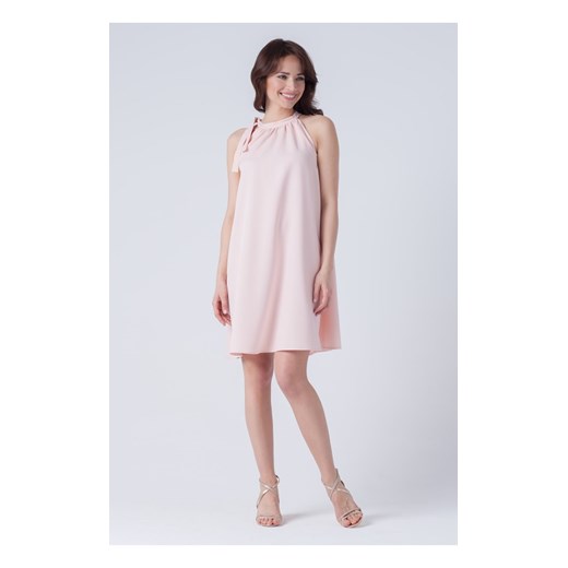 Trapezowa Sukienka z Kokardą Gabi Różowa L/XL butik-choice