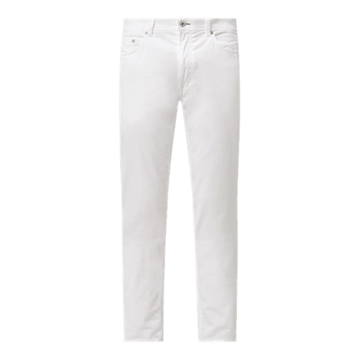 Białe spodnie męskie BRAX z elastanu casual 
