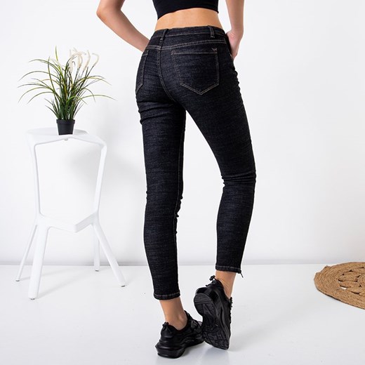 Czarne damskie spodnie jeansowe - Odzież Royalfashion.pl XL - 42 royalfashion.pl