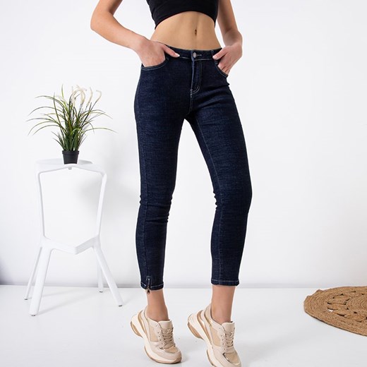 Granatowe damskie spodnie jeansowe - Odzież Royalfashion.pl XL - 42 royalfashion.pl