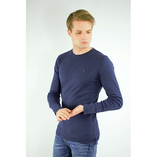 longsleeve męski tommy jeans c-neck slim granatowy ze sklepu Royal Shop w kategorii T-shirty męskie - zdjęcie 110866050