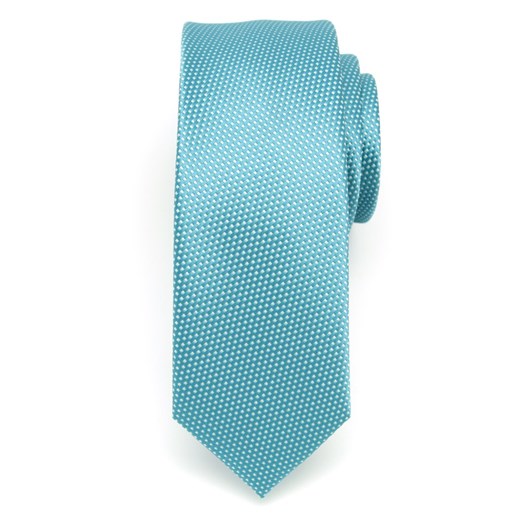 Krawat wąski (wzór 910) willsoor-sklep-internetowy turkusowy abstrakcyjne wzory