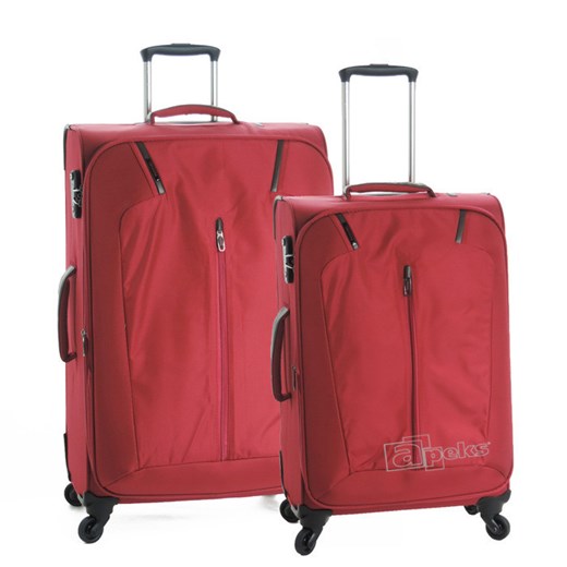 Siena Light zestaw walizek TSA L,M - czerwony apeks-pl brazowy zestaw