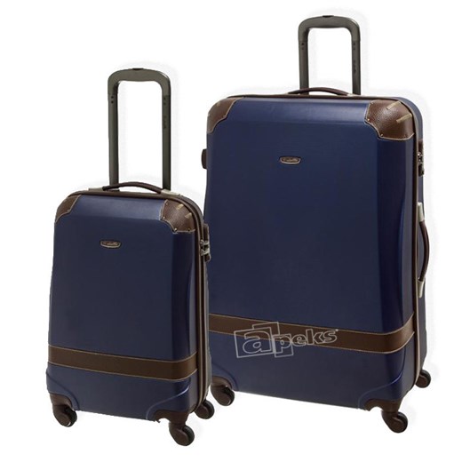 210 zestaw walizek ABS TSA S,L - granatowy apeks-pl czarny duży