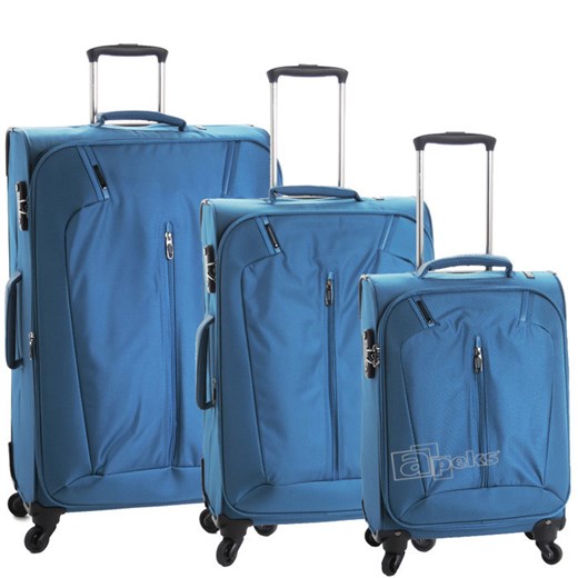 Siena Light komplet walizek TSA S,M,L - niebieski apeks-pl niebieski Komplety
