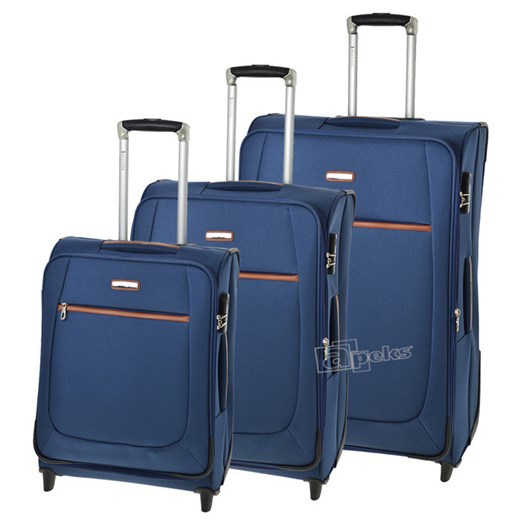 Modena komplet walizek - niebieski apeks-pl niebieski Komplety