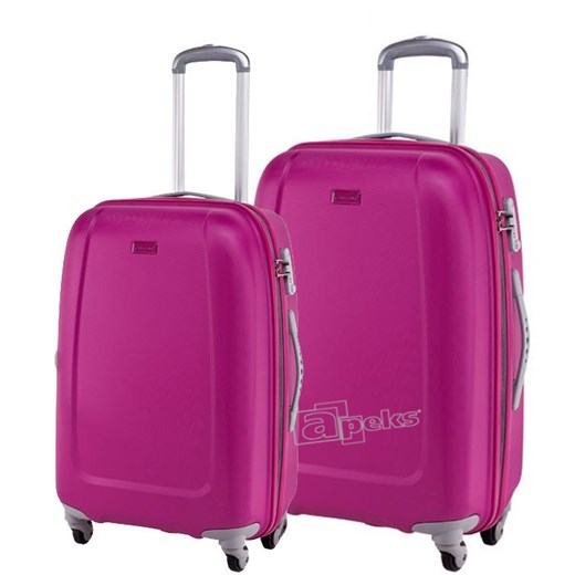 ABS01 zestaw walizek TSA M,L - różowy apeks-pl fioletowy kwiatowy