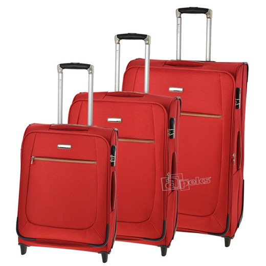Modena komplet walizek - czerwony apeks-pl czerwony Komplety