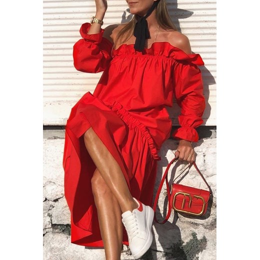 Sukienka ZELORDA RED M promocja Ivet Shop