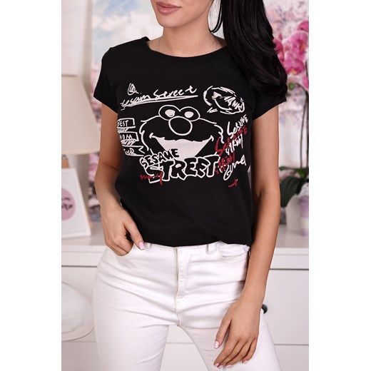 T-shirt damski HERTANA BLACK L okazja Ivet Shop
