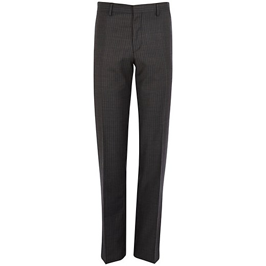 Grey pinstripe slim suit trousers river-island szary slim