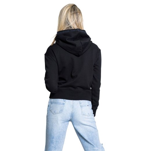 calvin klein jeans - Calvin Klein Jeans Sweter Kobieta - LOGO TRIM HOODIE J20J215464 - Czarny S Italian Collection
