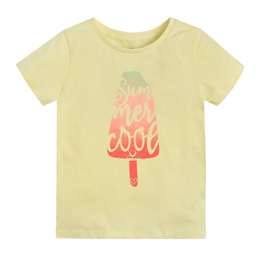 Cool Club, T-shirt dziewczęcy, jasnożółty, Summer Cool Cool Club 128 smyk
