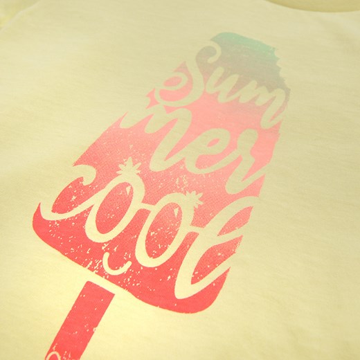 Cool Club, T-shirt dziewczęcy, jasnożółty, Summer Cool Cool Club 122 smyk
