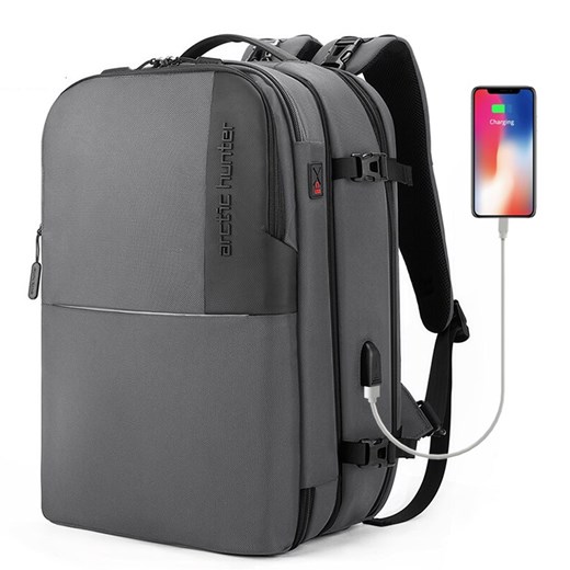 Plecak 2in1 Arctic Hunter na laptopa 15,6" bardzo pojemny bagaż podręczny B00382 Kolor: szary inBag