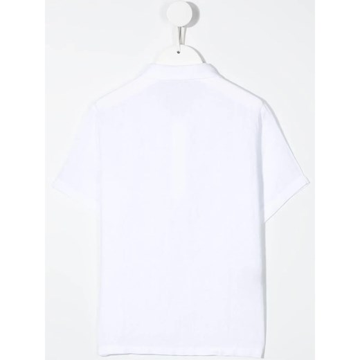 Biały t-shirt chłopięce Il Gufo z krótkim rękawem jeansowy 