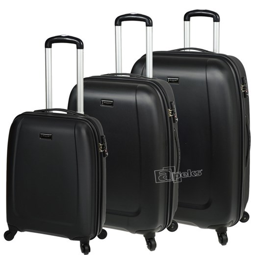 ABS01 komplet walizek TSA S,M,L - czarny apeks-pl czarny ciekawe