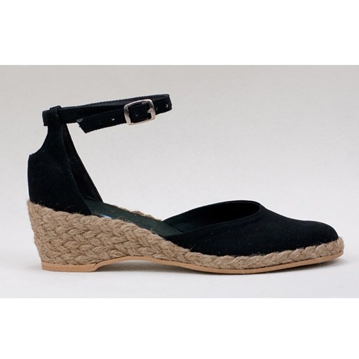Espadryle  spotykanka (5 cm) czarne espadryle-pl czarny na koturnie