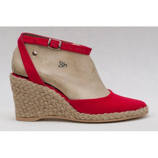 Espadryle wysokie czerwone espadryle-pl brazowy wysokie