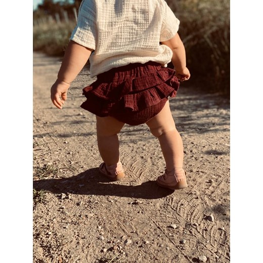 Bloomersy muślinowe z falbanką - Jagoda Oh Babe 0-3m Oh Babe