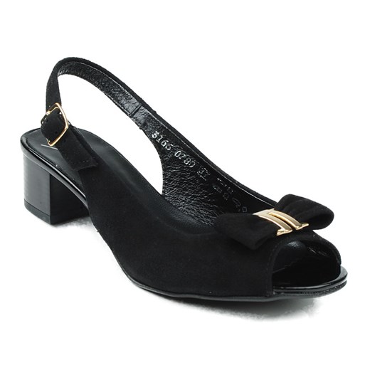 3166-008 Marco Shoes sandały czarne z kokardą milandi-pl czarny elegancki
