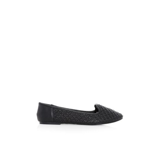 Black Woven Tab Slipper Shoes  newlook  