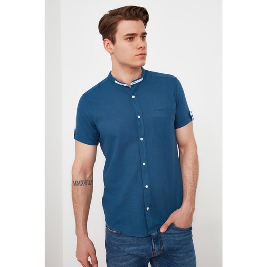 Trendyol Indigo Men's Slim Fit Judge Collar Short Sleeve Shirt Trendyol L Factcool