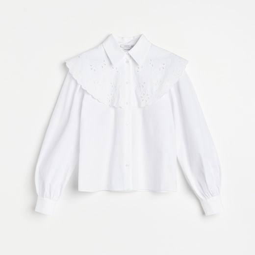 Reserved - Koszula z dekoracyjnym kołnierzem - Biały Reserved 34 Reserved