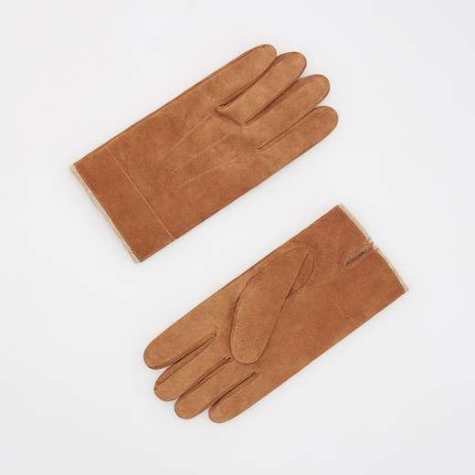 Reserved - Skórzane rękawiczki - Beżowy Reserved M okazyjna cena Reserved