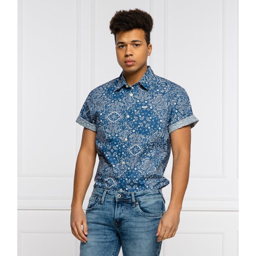 Koszula męska Pepe Jeans z krótkim rękawem w abstrakcyjnym wzorze