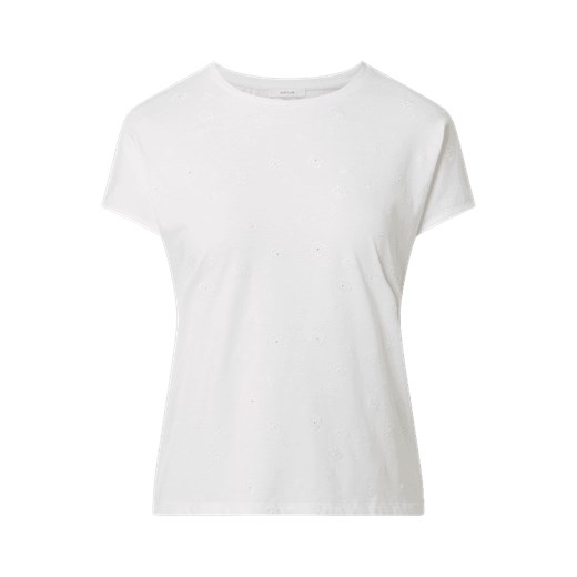 T-shirt z kwiatowymi haftami model ‘Slume’ Opus 40 Peek&Cloppenburg  wyprzedaż