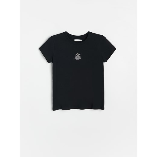 Reserved - Bawełniany T-shirt - Czarny Reserved L Reserved