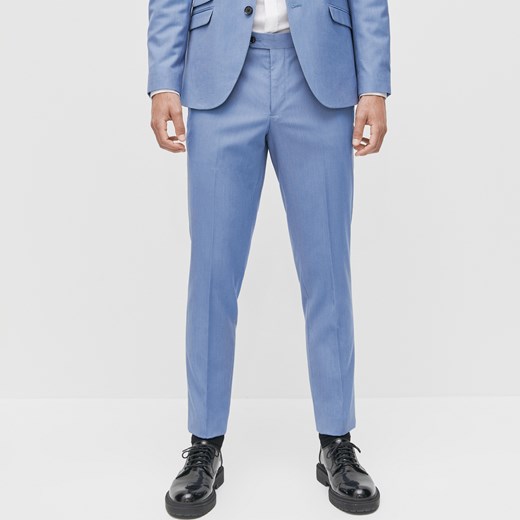 Reserved - Spodnie garniturowe slim fit - Niebieski Reserved 50 okazyjna cena Reserved