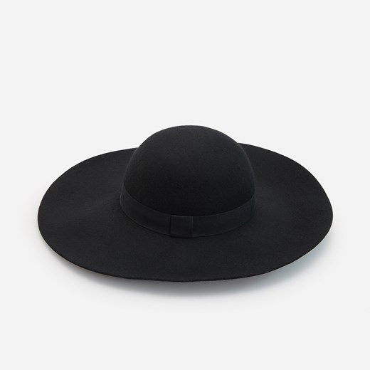 Reserved - Bawełniany kapelusz z ozdobną taśmą - Czarny Reserved S okazyjna cena Reserved