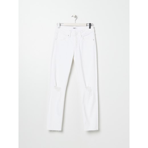 Sinsay - Spodnie jeansowe z przetarciami - Biały Sinsay 42 Sinsay