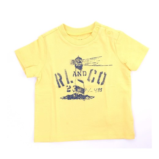T-shirt chłopięce Ralph Lauren z napisami z krótkim rękawem 