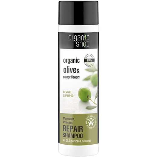 ORGANIC SHOP Regenerujący szampon do włosów - MAROKAŃSKA KSIĘŻNA - oliwa z oliwek, kwiat pomarańczy, 280ml Organic Shop larose