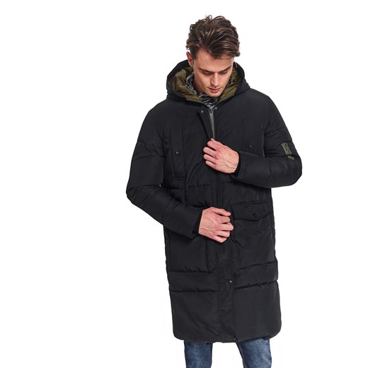 Płaszcz oversize pikowany z kapturem Top Secret XL okazja Top Secret